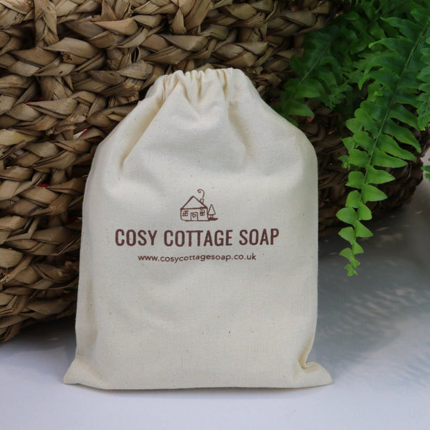 Cotton Drawstring Travel Bags - Cosy Cottage - Cosy Cottage Soap