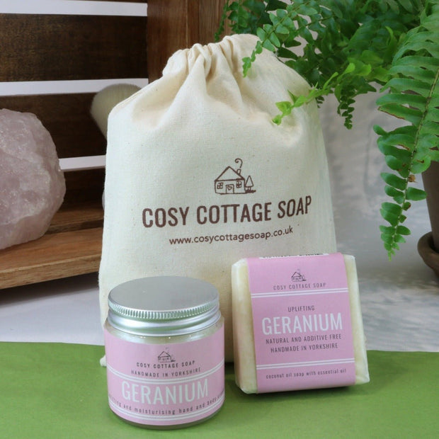 Geranium Soap & Cream Set - Cosy Cottage Soap