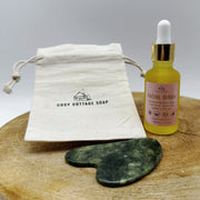 Natural Skin Serum with Rosehip & Raspberry Leaf Oils & Optional Gua Sha - Cosy Cottage Soap