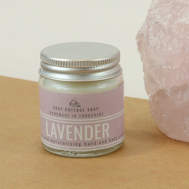 Relaxing Lavender Hand & Body Cream (with optional bamboo gloves) - Cosy Cottage Soap