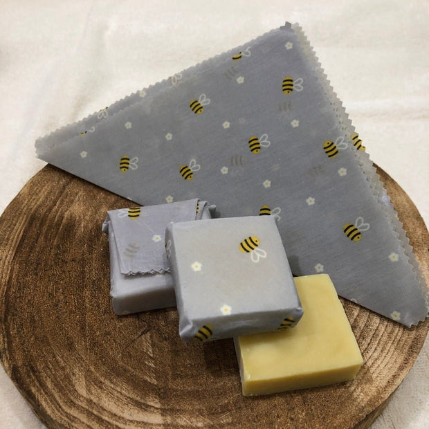 Reusable Beeswax Soap Wrap - Busy Bees - Cosy Cottage Soap