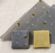 Reusable Beeswax Soap Wrap - Busy Bees - Cosy Cottage Soap