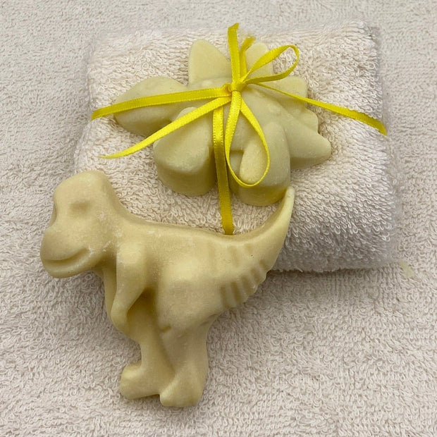 Soapy Dino Friend and Cloth Set - Cosy Cottage Soap