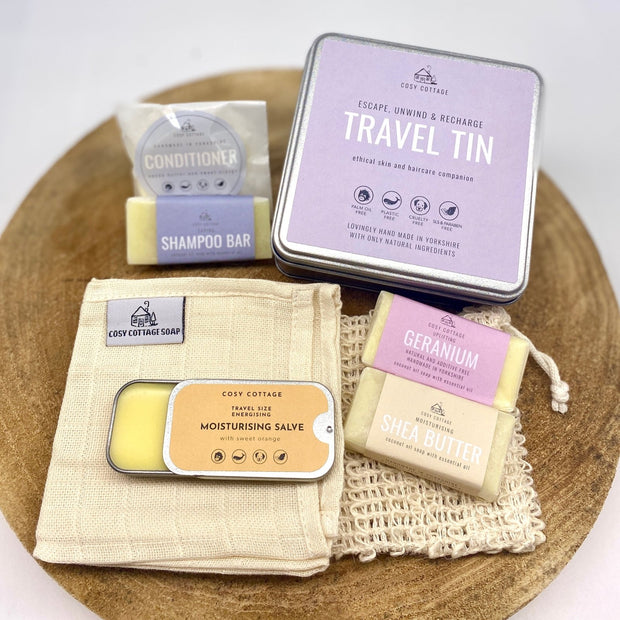 Travel Essentials Tin - Travel Size Toiletries - Cosy Cottage Soap