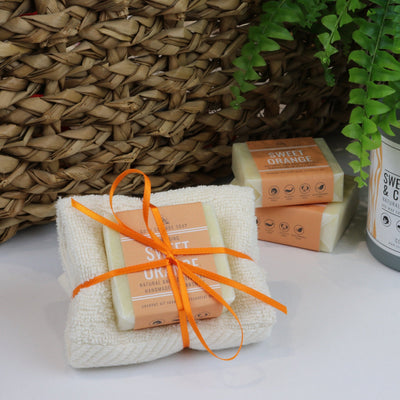 Vegan Soap & Cotton Cloth Gift Set - Cosy Cottage Soap
