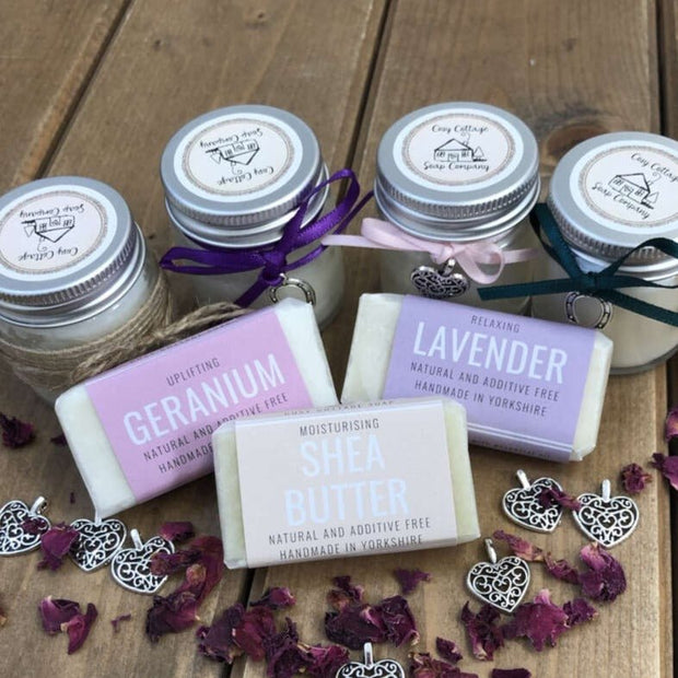 Wedding Party Favours - Double Darling Coconut Oil Soap & Soy Candle - Cosy Cottage Soap