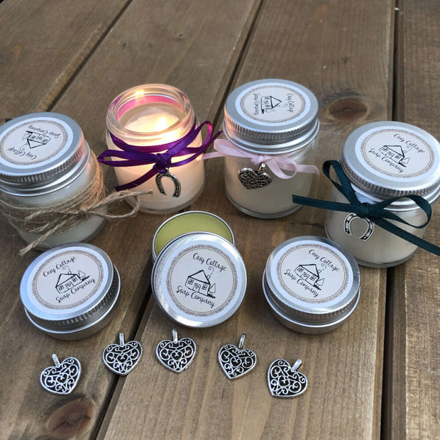 Wedding Party Favours - Double Darling Soy Wax Candle & Shea Butter Based Lip Balm - Cosy Cottage Soap